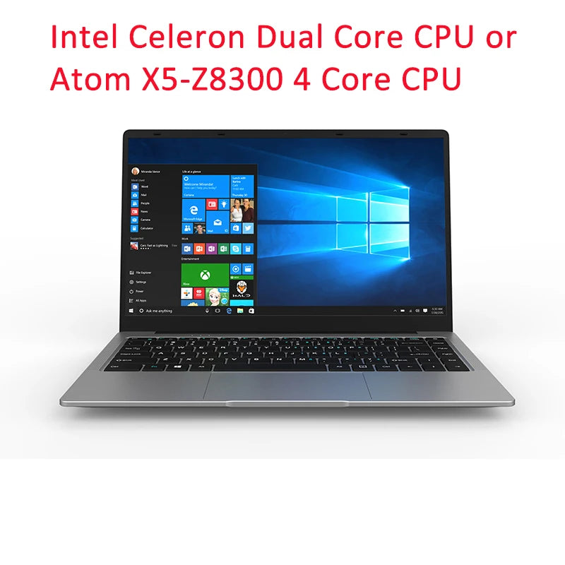 2025 14 inch Affordable Student Laptop Budget-Friendly Notebook Windows 10 for School Lightweight intel Celeron CPU USB 3.0 WiFi