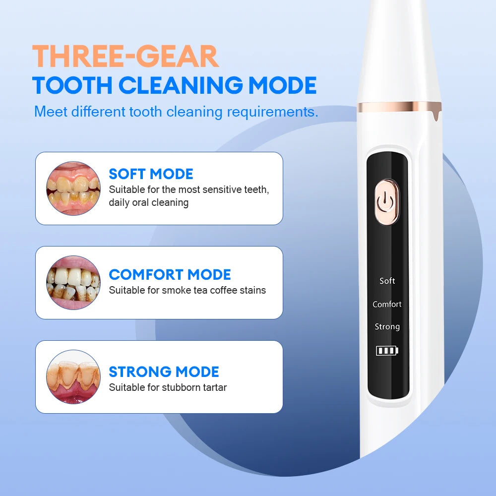 Dental Scaler For Teeth Tartar Remover Electric Teeth Cleaner Tooth Calculus Plaque Remover Ultrasonic Dental Stone Removal