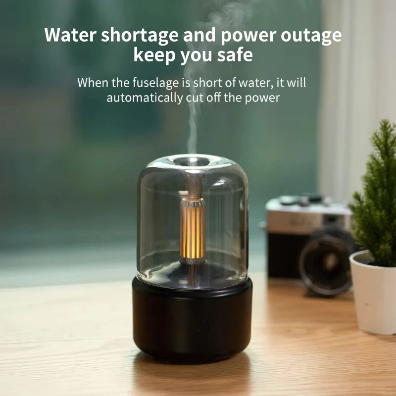 Mini Aroma Diffuser Home Portable USB Plug Air Humidifier Essential Oil Night Light Candlelight Sprayer for Gift Bedroom