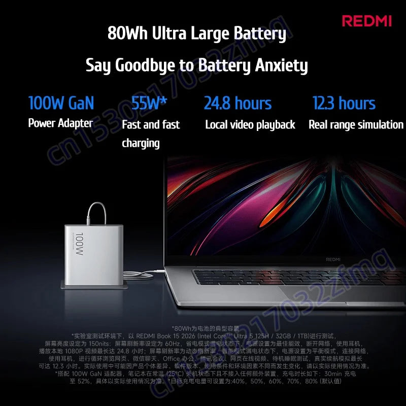 Xiaomi Laptop RedmiBook Pro 16 Core Ultra 5-125H ARC Graphics 16GB 1TB SSD 16-inch 2.5K 120Hz Screen Pc