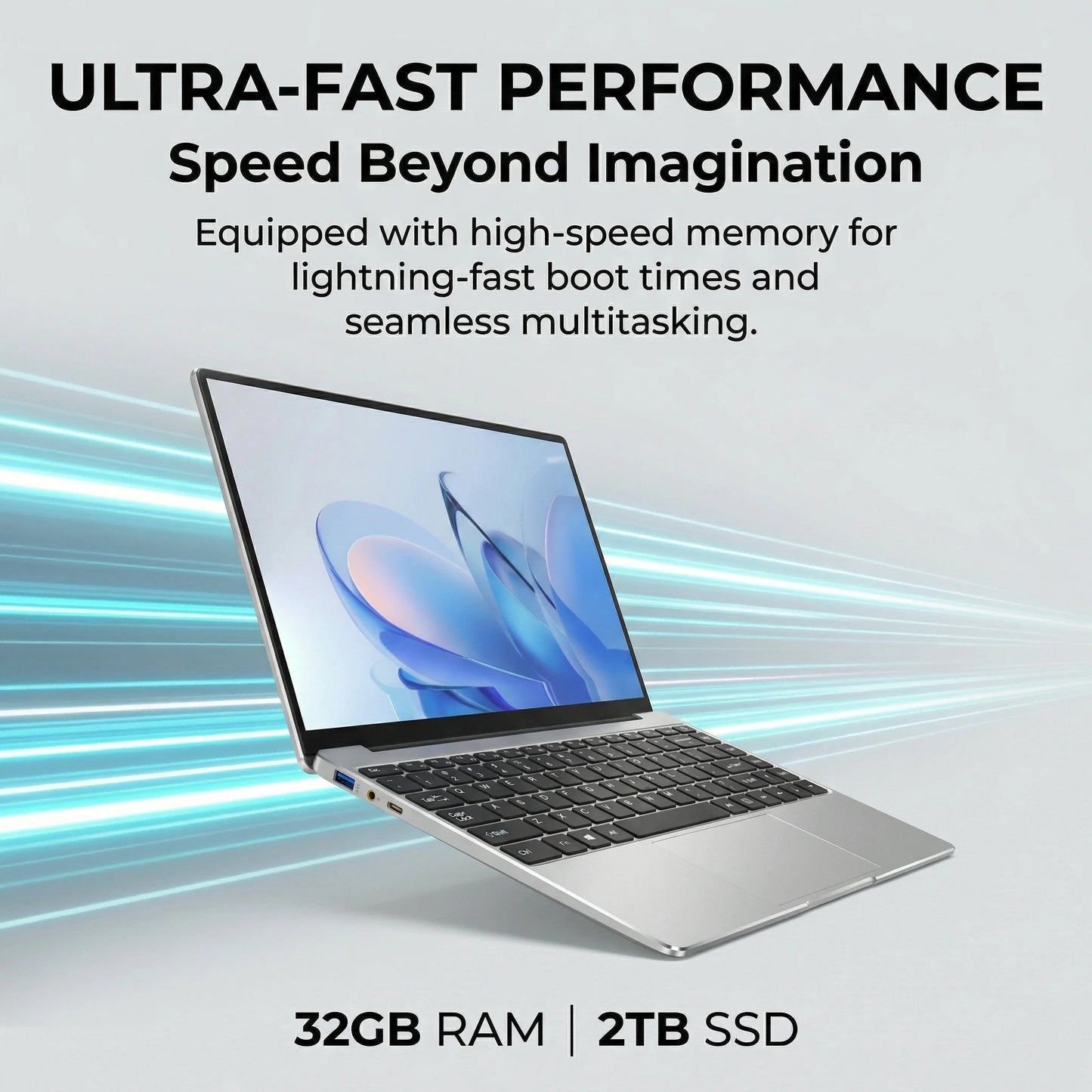 New Ultra Slim 14.1 Inch Laptop Intel Core I3-6100U 32GB RAM 2TB SSD 1920*1080 FHD Display Windows 11 Pro Office Study Computer