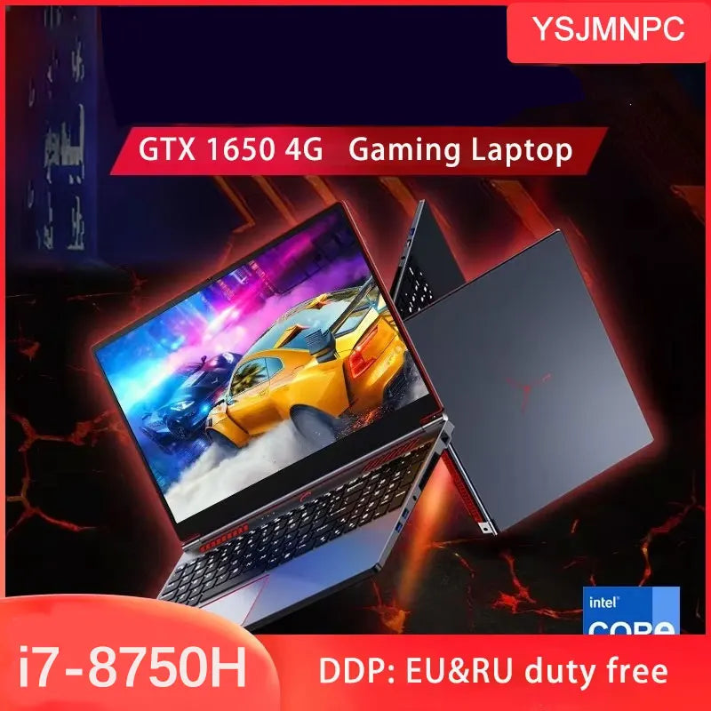 YSJMNPC Gaming Laptop Computer Intel Core i7-8750H GTX1650 4G 16.1 Inch IPS Screen144Hz RAM Max 64GB 2*DDR4 2*M.2 NVMe Windows11