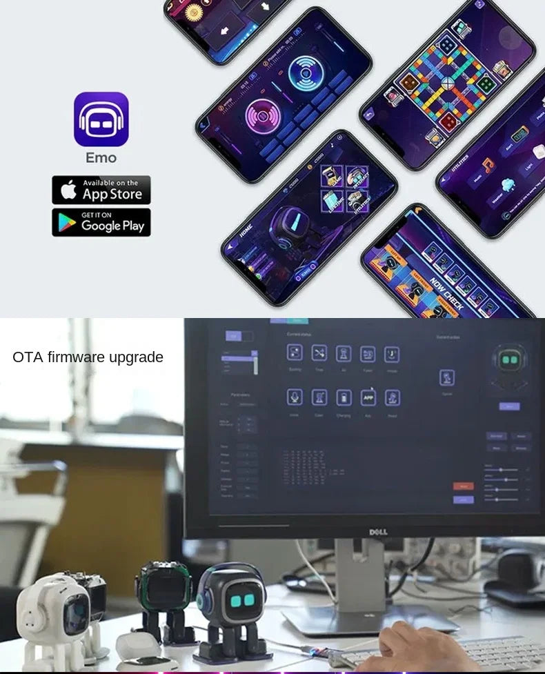 Smart Automation Robot EMO Emotional Companion Interaction Robot AI Automation with Voice Commands Self-Learning & Touch Sensing
