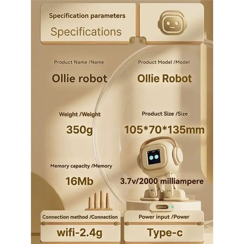 BTLIFE-EMO Robot Singing Dancing AI Chatbot Robot Smart Emotion Perception Emoji Display Touch Interaction AI Companionship Pet