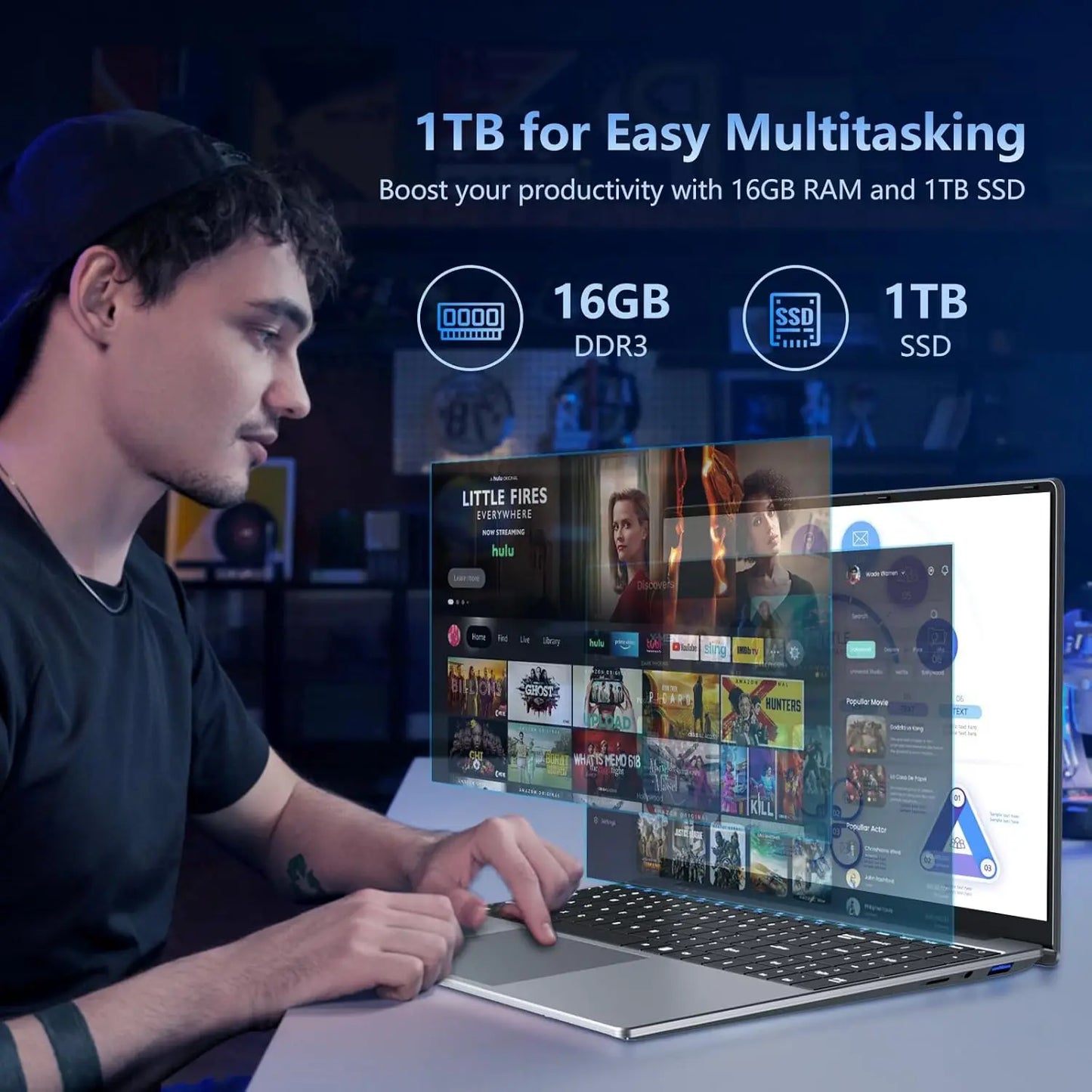 2026 Intel i9 10980HK Gaming Laptop Computer Windows 11 Fingerprint Unlock PC Gamer 16GB RAM 15.6" Backlight Notebook PC Laptops