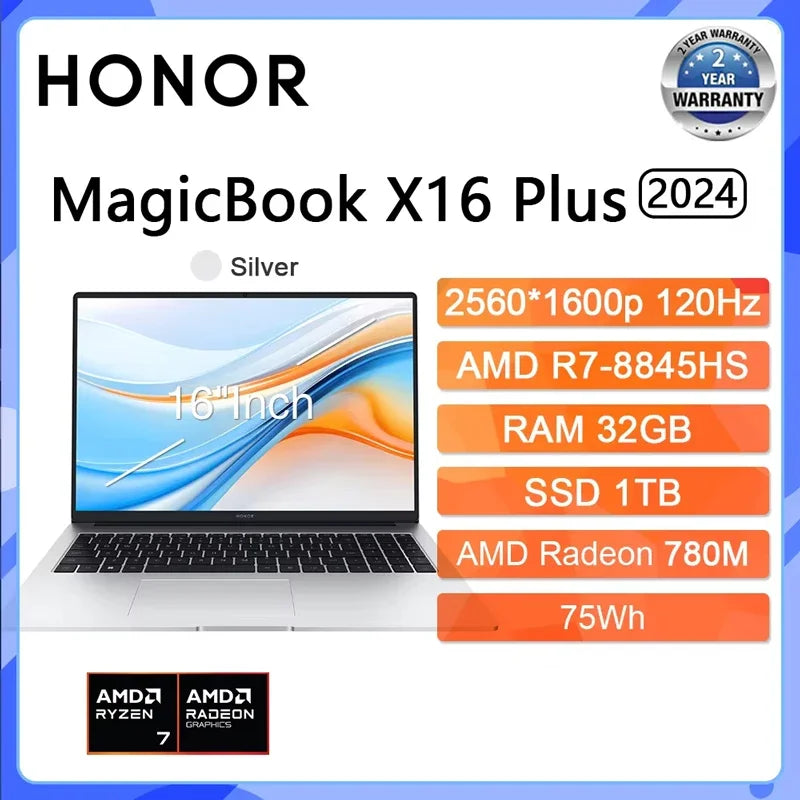 New HONOR Laptop MagicBook X14 X16 2026 16"Inch 120Hz Ultra 5 24GB 1TB Computer PC Notebook Ultrabook Win 11pro