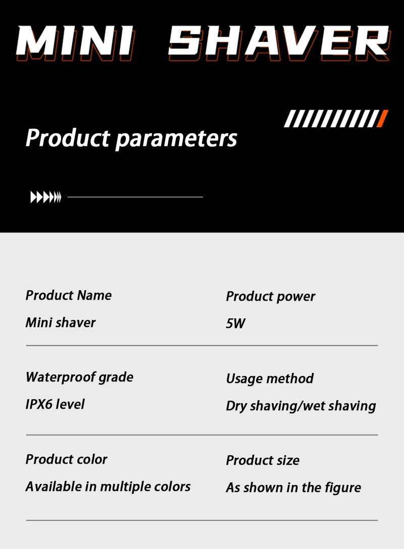 Electric Razor IPX7 Waterproof Mini Dual-head Magnetic Ultra-clean Shaving Portable Digital Display Electric Beard Shaver