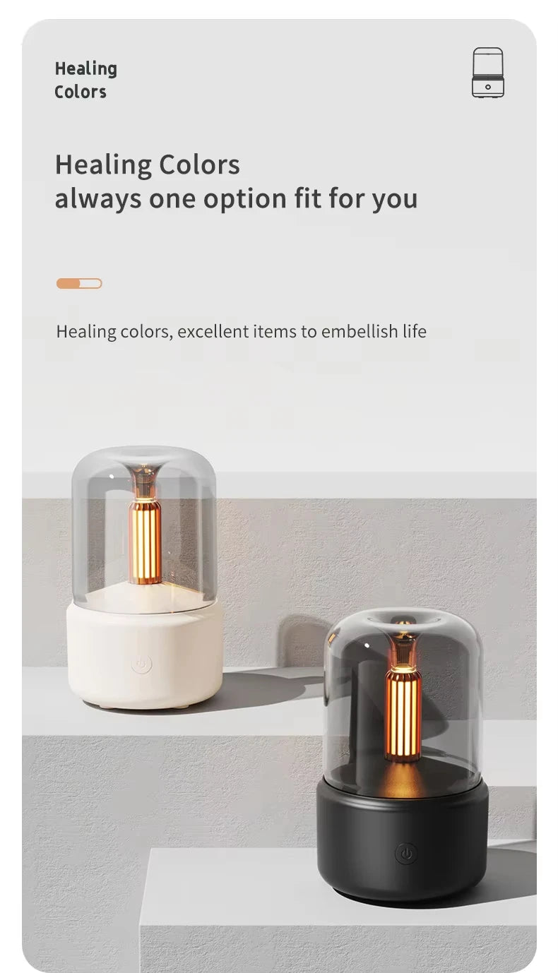 Mini Aroma Diffuser Home Portable USB Plug Air Humidifier Essential Oil Night Light Candlelight Sprayer for Gift Bedroom