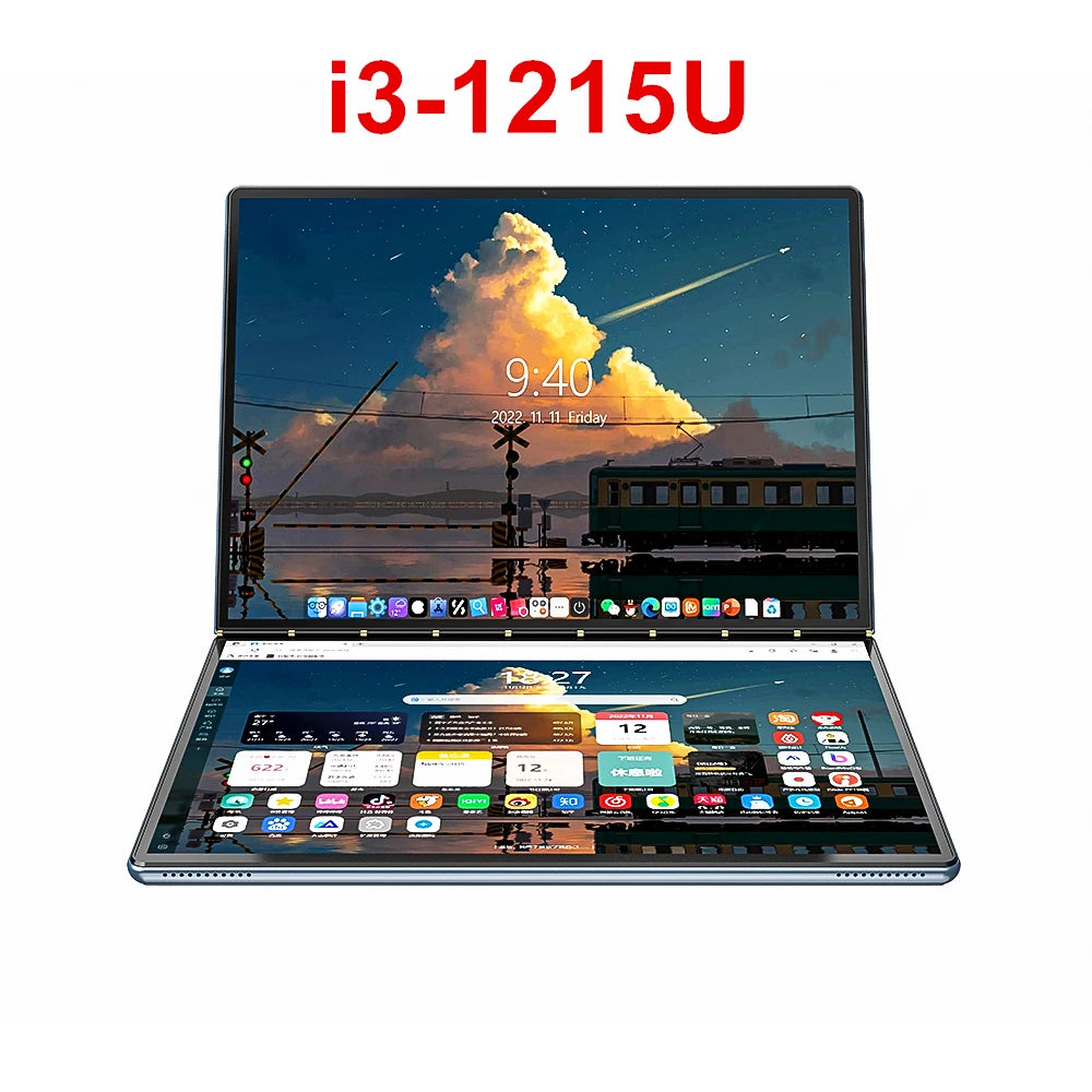 Topton 2 Screen Laptop Intel i3 1215U N100 Dual 10.95inch IPS Touch Screen Windows 11 Office Computer Tablet PC Notebook WiFi6