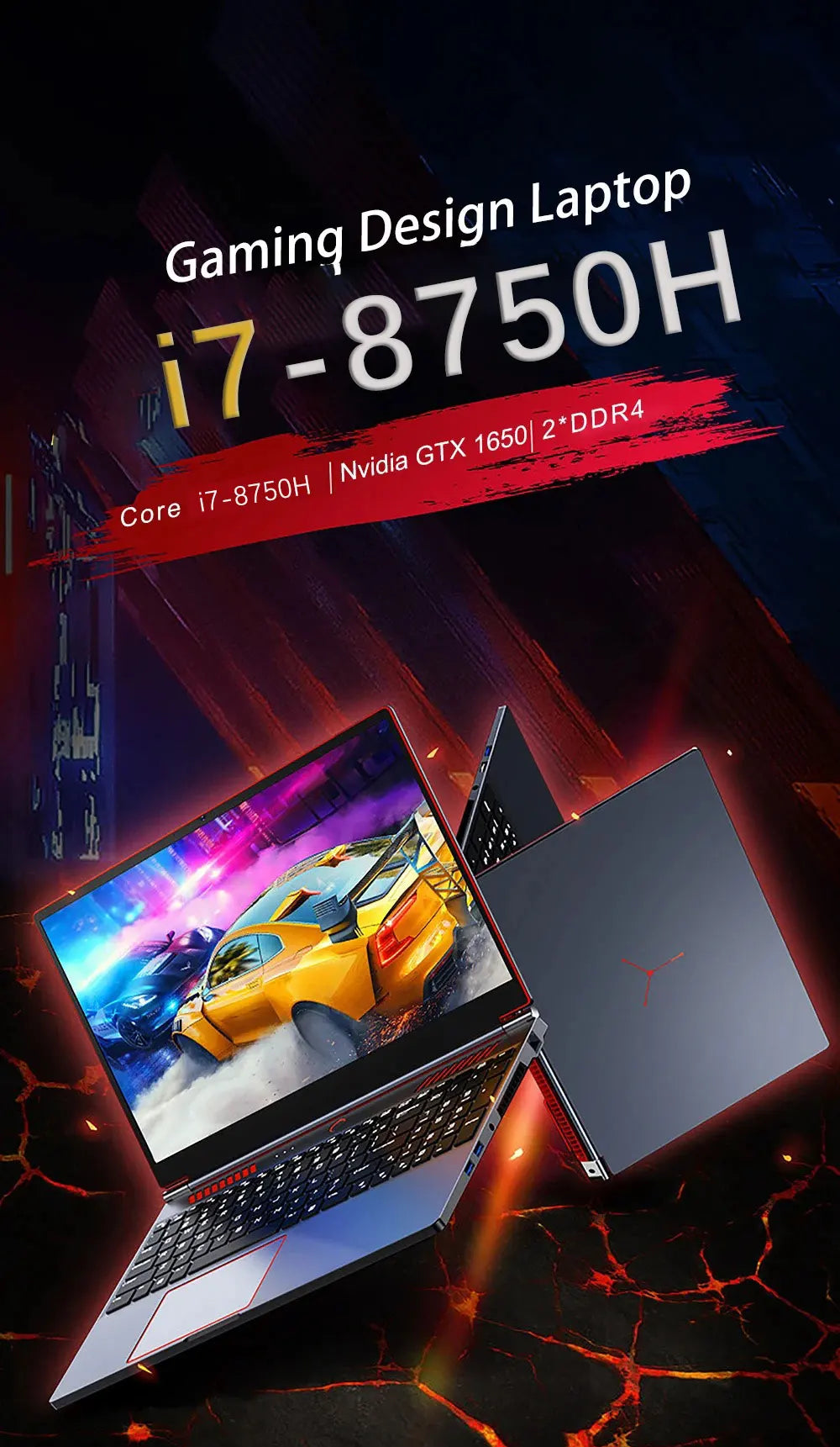 YSJMNPC Gaming Laptop Computer Intel Core i7-8750H GTX1650 4G 16.1 Inch IPS Screen144Hz RAM Max 64GB 2*DDR4 2*M.2 NVMe Windows11