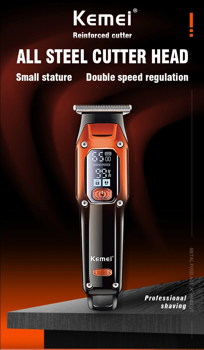 Original Kemei Barber Hair Trimmer Professional Electric Beard Hair Clipper Rechargeable Lithium Haircut Machine For Men