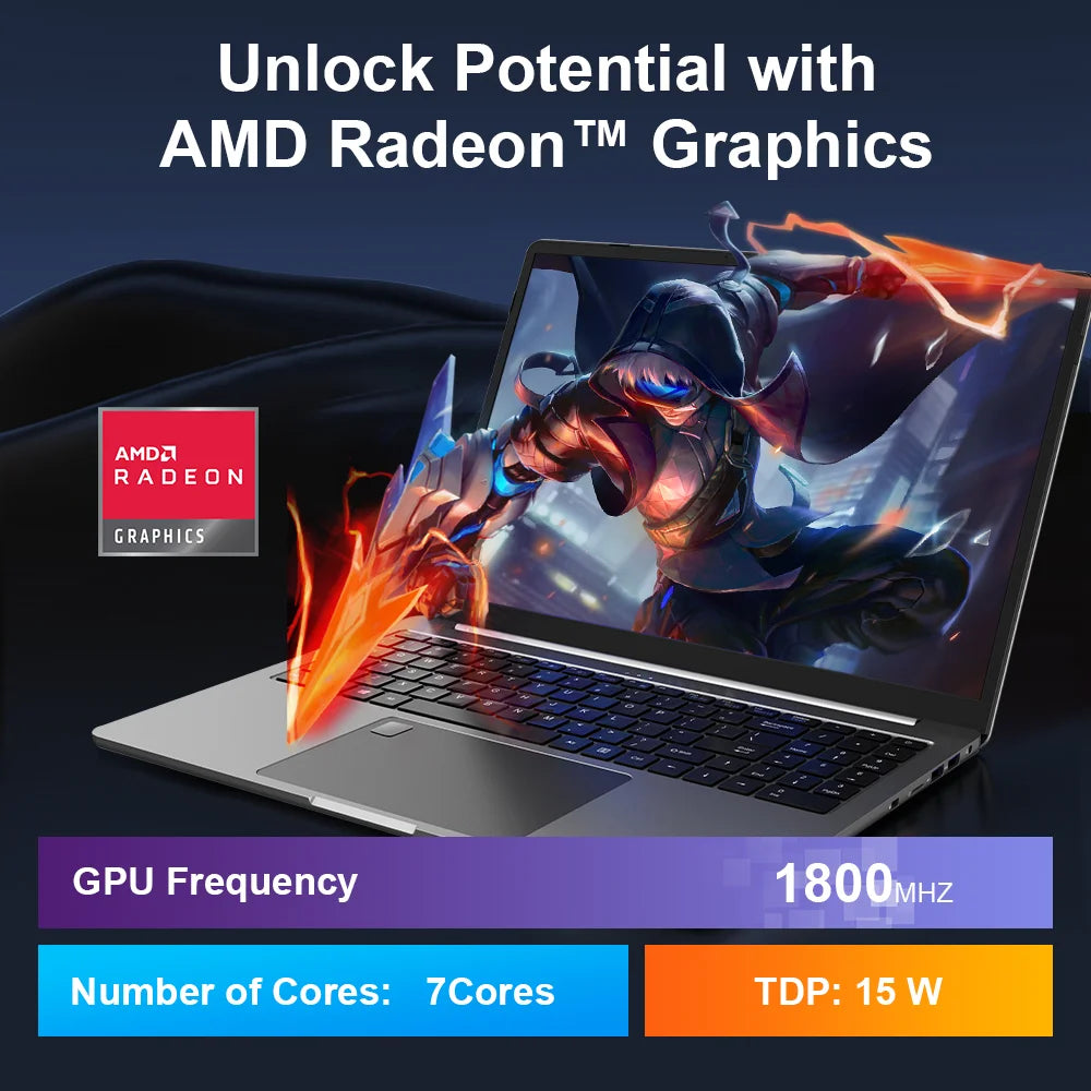 Ninkear A15 Pro 16 Inch Laptop AMD Ryzen 5 5500U 16GB RAM 1TB SSD 2.5K 120Hz Display Windows 11 Metal Notebook Fingerprint Backlit Keyboard USB-C WiFi 6 EU Plug