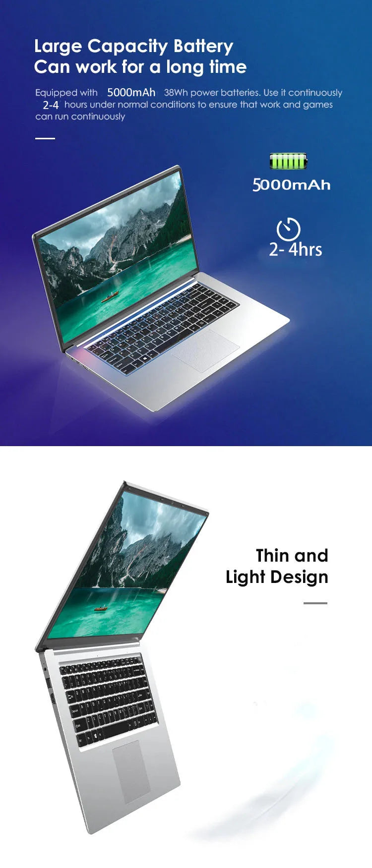 GMOLO 14 Inch Slim Laptop Notebook 6GB RAM M.2 SSD 64GB/128GB/256GB/512GB Cheap Windows 10 Computer