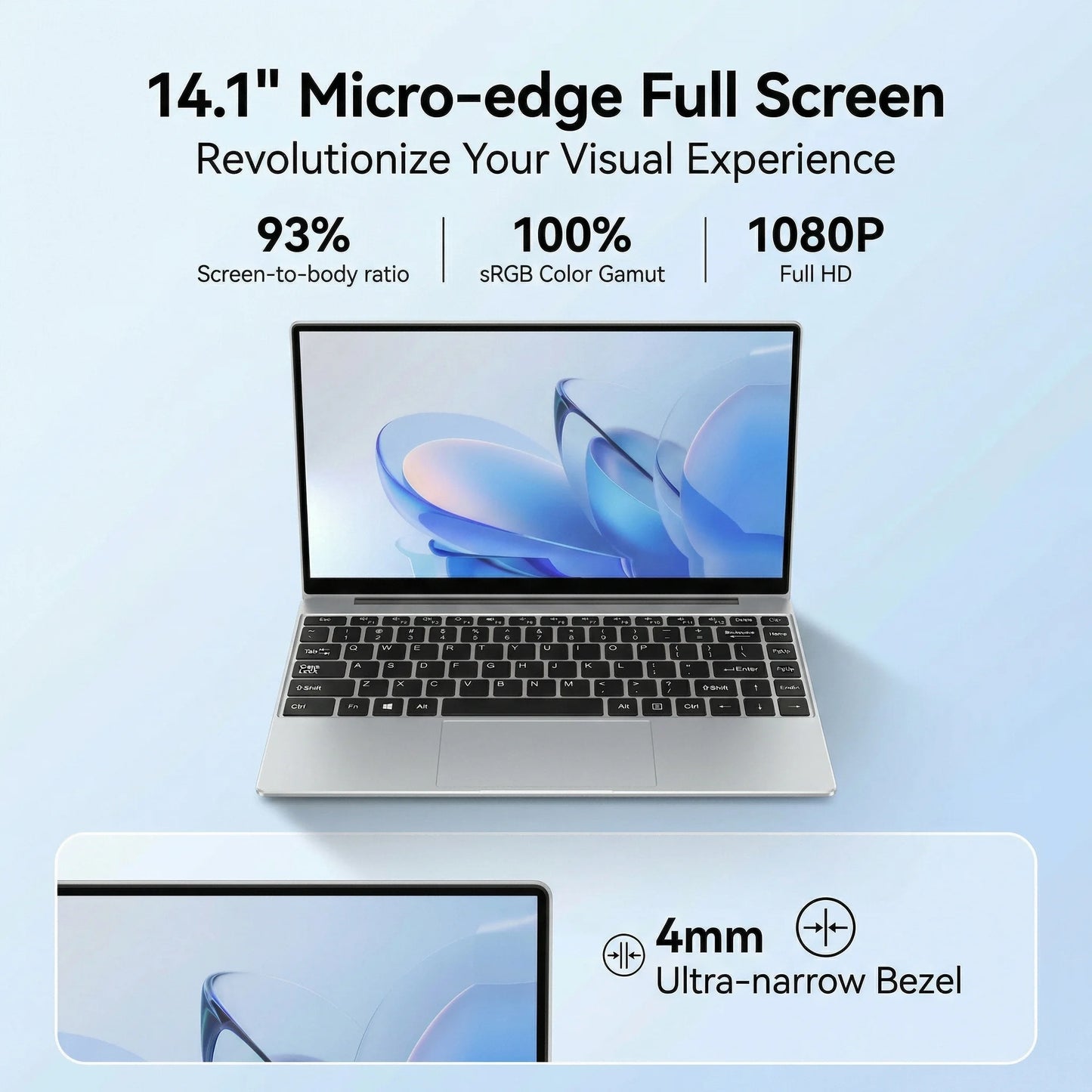New Ultra Slim 14.1 Inch Laptop Intel Core I3-6100U 32GB RAM 2TB SSD 1920*1080 FHD Display Windows 11 Pro Office Study Computer