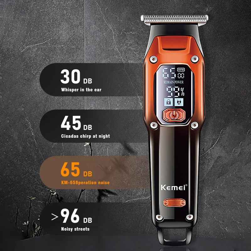 Original Kemei Barber Hair Trimmer Professional Electric Beard Hair Clipper Rechargeable Lithium Haircut Machine For Men