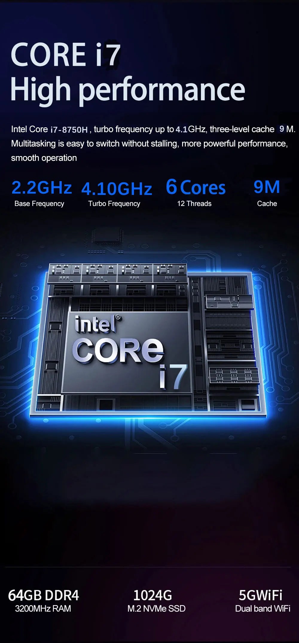 YSJMNPC Gaming Laptop Computer Intel Core i7-8750H GTX1650 4G 16.1 Inch IPS Screen144Hz RAM Max 64GB 2*DDR4 2*M.2 NVMe Windows11