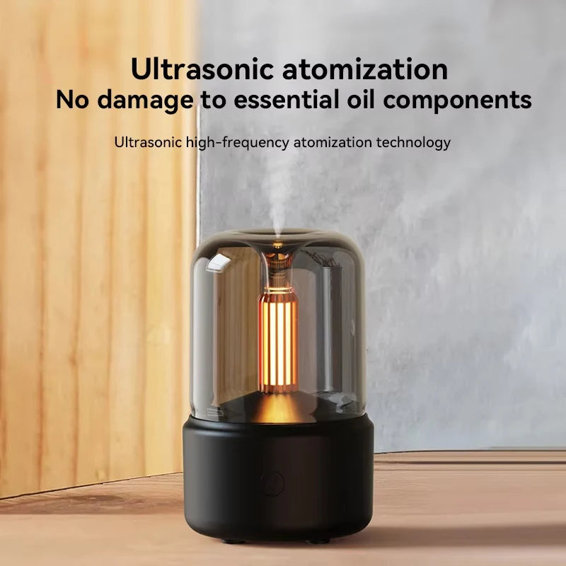 Mini Aroma Diffuser Home Portable USB Plug Air Humidifier Essential Oil Night Light Candlelight Sprayer for Gift Bedroom
