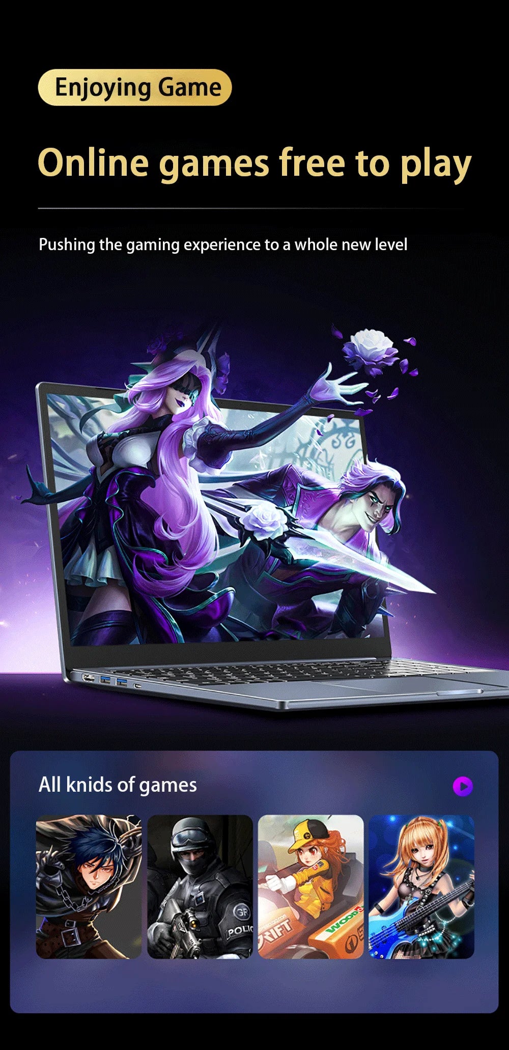 15.6 Inch Laptop Intel Core i9-12900H/i7-1255U Windows 11 Por 2*DDR4 64GB 2*M.2 2TB SSD Ultrabook Computer Fingerprint Unlock