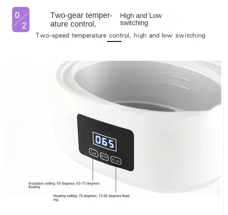 110V 220V Professional Wax Heater with Adjustable Temperature and Large Capacity Beauty and Body Melting Wax Machine 200W