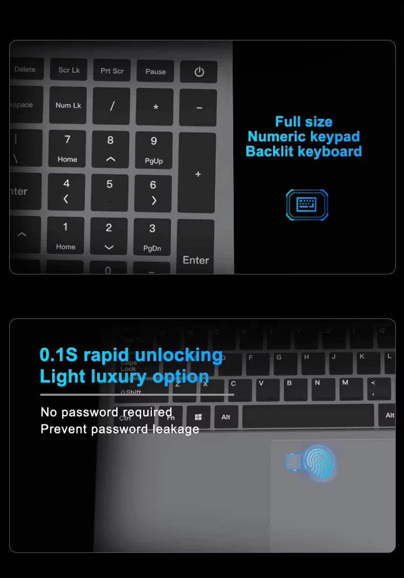 15.6" Intel i9-10980HK Laptop Computer PC i3-6100U Windows 11 Pro Office Notebook 16GB RAM 1TB SSD Portable Gamer Gaming Laptops