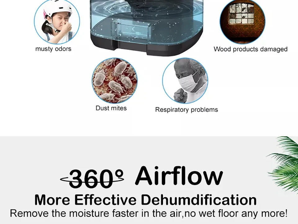 Electric Dehumidifier Moisture Absorbers Air Dryer With 1000ml Water Tank  Air Home Dehumidifier For Basement Bathroom Wardrobe