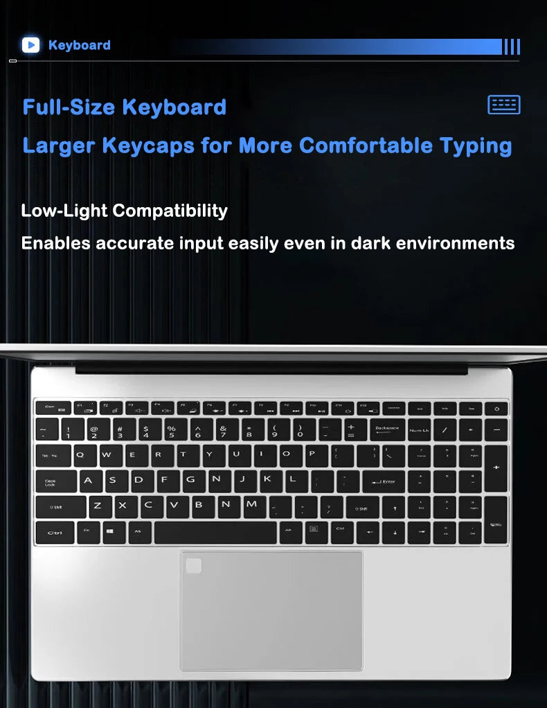 2026 New 15.6 Inch FHD Laptop Intel Core i7-8650U 32GB RAM 2TB SSD Windows 11 Pro Ultra Slim Gaming Office Study Notebook