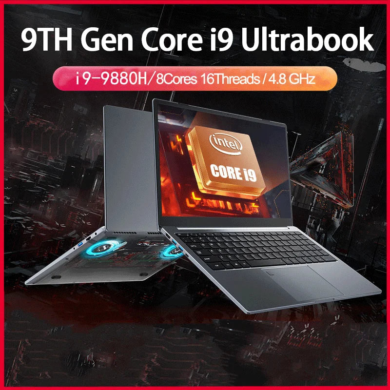 15.6 Inch Laptop Intel Core i9-12900H/i7-1255U Windows 11 Por 2*DDR4 64GB 2*M.2 2TB SSD Ultrabook Computer Fingerprint Unlock