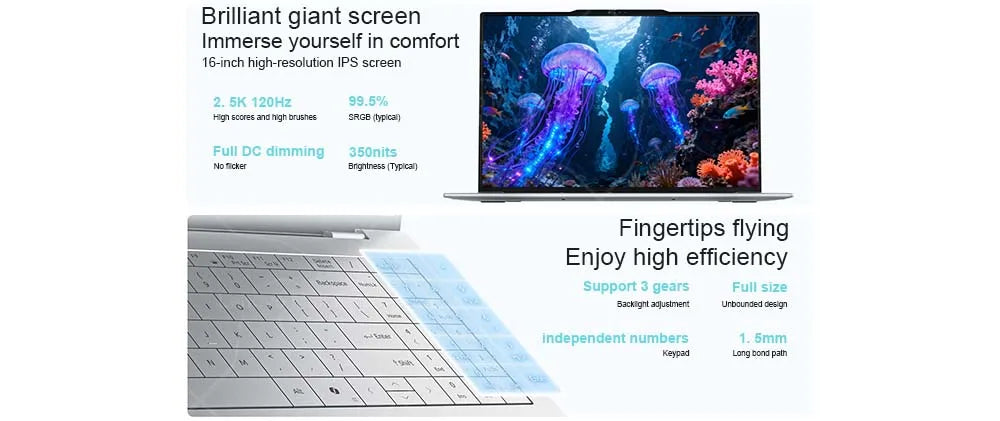Lenovo NEW 2025 Lecoo Air 16 Ultra5 125H 32G+1T 16-Inch 2.5K 120Hz IPS Screen