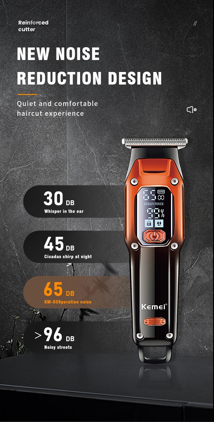 Original Kemei Barber Hair Trimmer Professional Electric Beard Hair Clipper Rechargeable Lithium Haircut Machine For Men