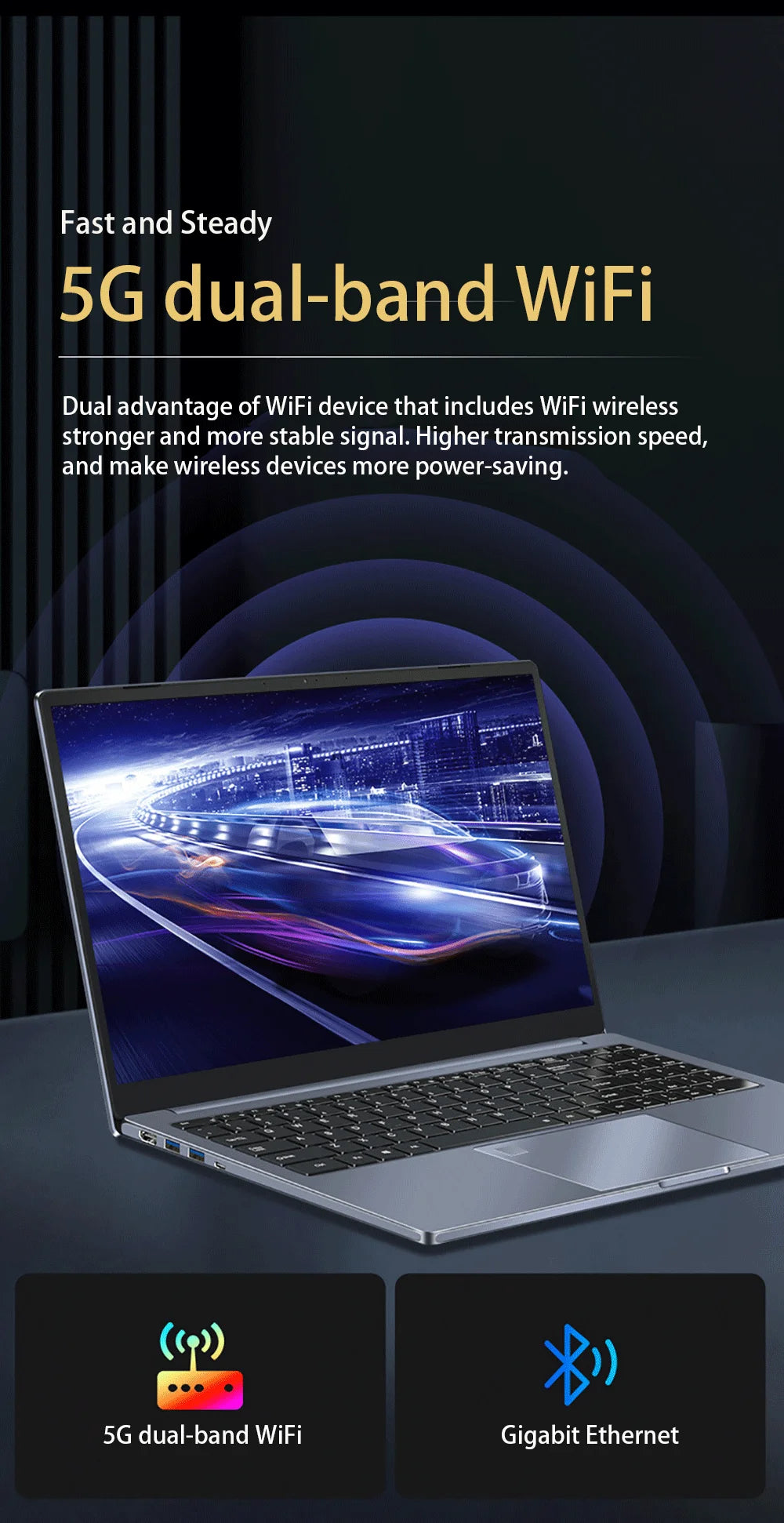 15.6 Inch Laptop Intel Core i9-12900H/i7-1255U Windows 11 Por 2*DDR4 64GB 2*M.2 2TB SSD Ultrabook Computer Fingerprint Unlock