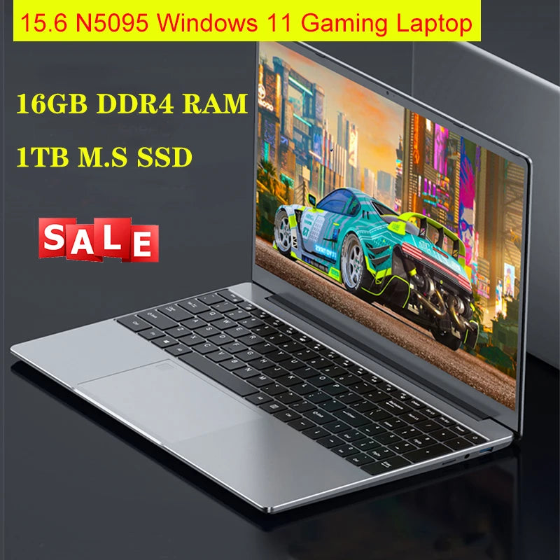 2026 Cheapest 15.6 inch Windows 11 Notebook Laptop 8GB/ 16GB RAM 1TB/512GB/256GB SSD Fingerprint Unlock Gaming Computer