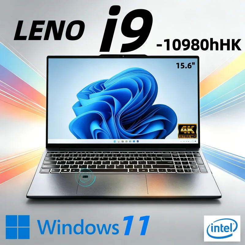 15.6 Inch Gaming Laptop Intel Core i9-10980HK 16GB RAM 1TB/2TB SSD Fingerprint Unlock 1920*1080Ultra Thin Notebook PC Windows 11