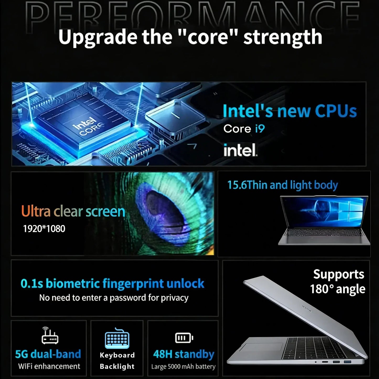 Core i9-10980HK Laptop 16GB RAM 1TB/2TB SSD Backlit Keyboard Fingerprint Unlocking Function Gaming and Business Dual Use Laptop