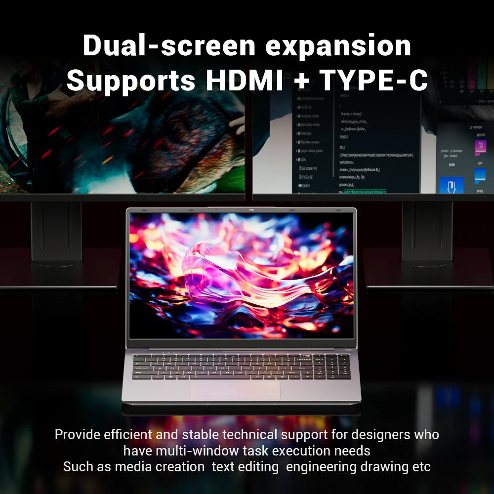 Firebat AS1 Laptop AMD Ryzen5 7430U 16GB DDR4 3200Mhz 512GB SSD 15.6 Inch IPS Windows 11  Notebook Type-C WIFI6 Full-size Keyboard
