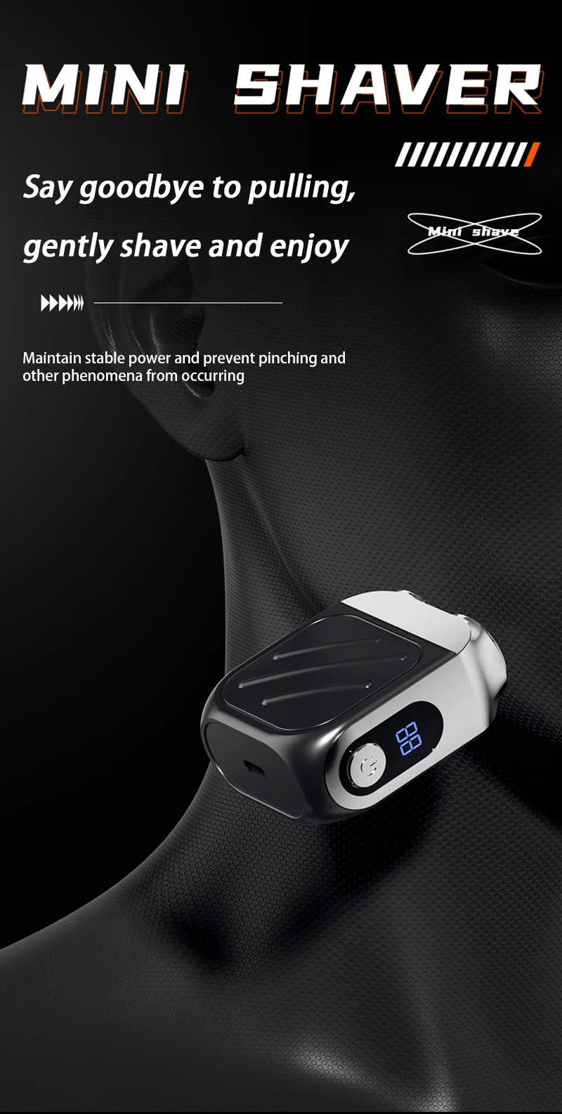 Electric Razor IPX7 Waterproof Mini Dual-head Magnetic Ultra-clean Shaving Portable Digital Display Electric Beard Shaver