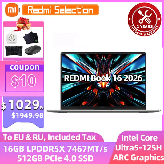 Xiaomi Laptop RedmiBook Pro 16 Core Ultra 5-125H ARC Graphics 16GB 1TB SSD 16-inch 2.5K 120Hz Screen Pc