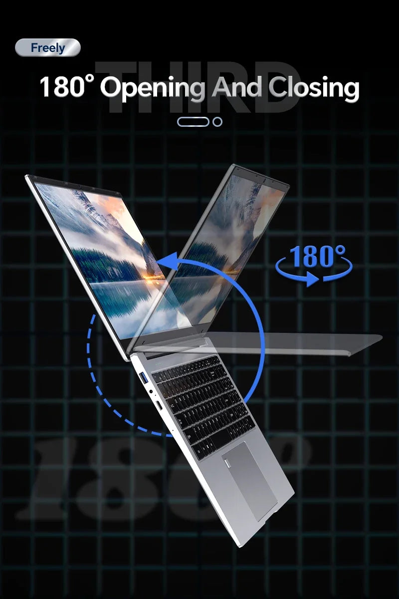 BYONE 15.6 Inch Intel Celeron N5095 Ultraslim Laptop 12G 16GB RAM 512GB 1TB SSD Keyboard Backlight Fingerprint Portable Computer