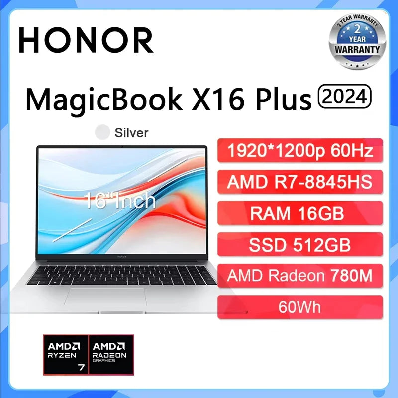 New HONOR Laptop MagicBook X14 X16 2026 16"Inch 120Hz Ultra 5 24GB 1TB Computer PC Notebook Ultrabook Win 11pro