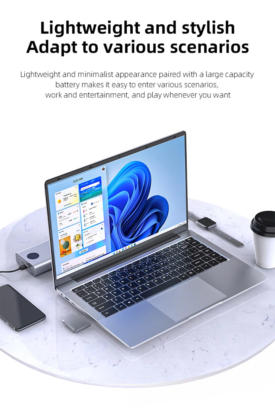 Portable 14.1" Laptop Computer Intel Core i7-9850H/Atom A3950 Office Study Computer 12GB RAM 1TB SSD Windows 11 Pro Notebook PC