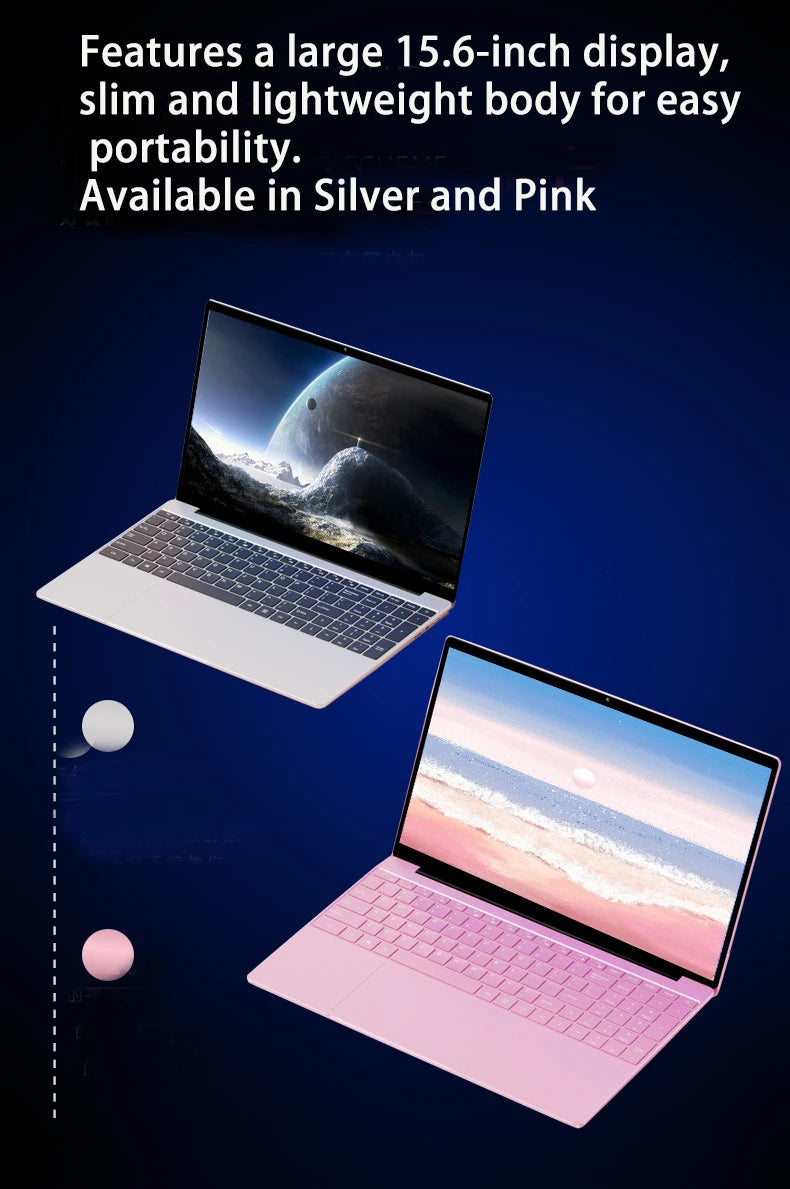 2026 Cheapest 15.6 inch Windows 11 Notebook Laptop 8GB/ 16GB RAM 1TB/512GB/256GB SSD Fingerprint Unlock Gaming Computer