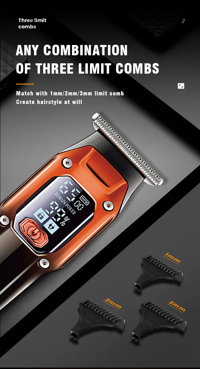 Original Kemei Barber Hair Trimmer Professional Electric Beard Hair Clipper Rechargeable Lithium Haircut Machine For Men