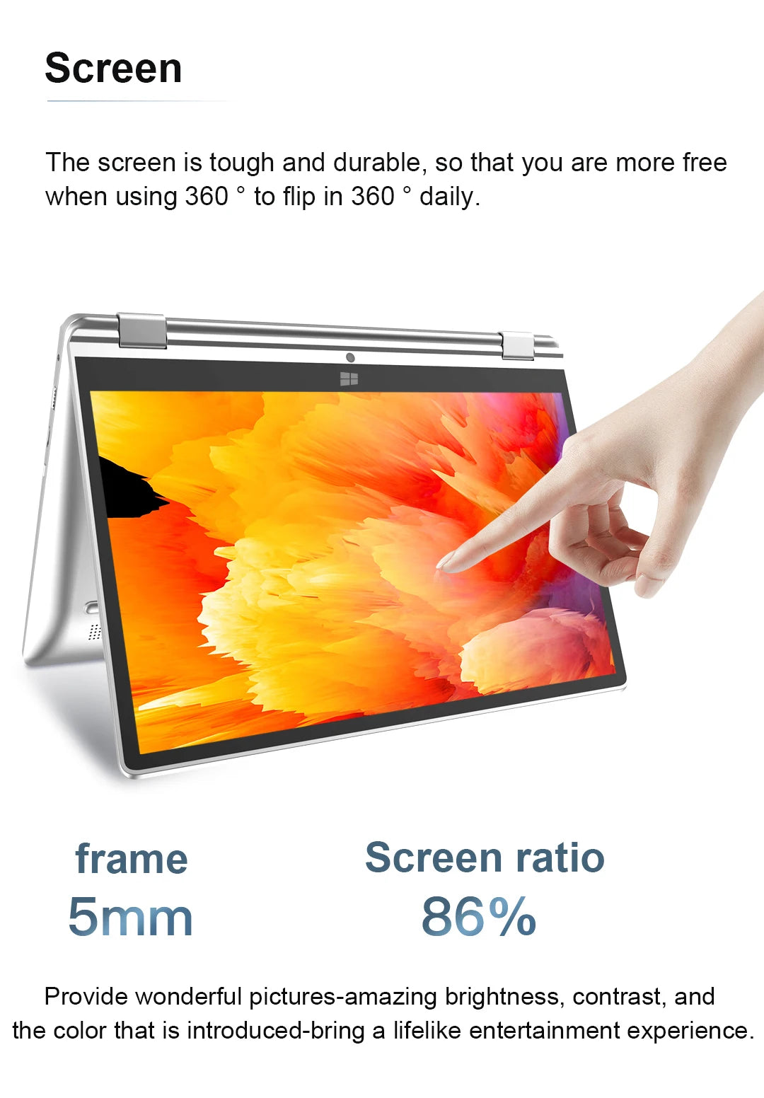 2 in 1 Laptop Computer Touch Screen 11.6" Intel Core i7-8500Y 8GB 1TB 2TB SSD Windows 11 Office Portable PC 360° Flip Notebook