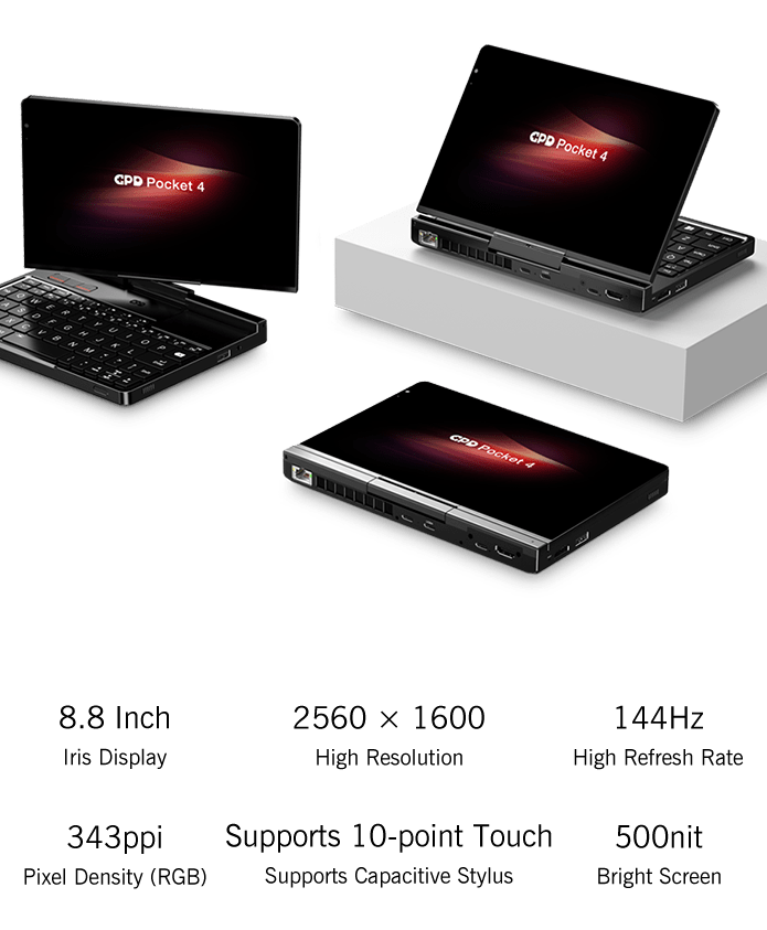GPD pocket4 handheld mini laptop small portable operation and maintenance game office 8.8-inch touch screen